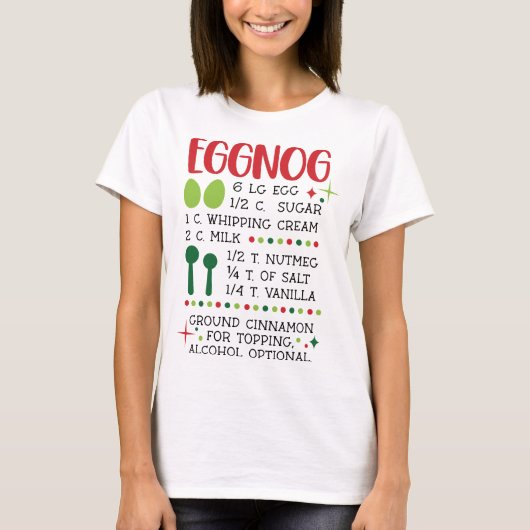 Eggnog Recipe T-shirt (Voorkant)