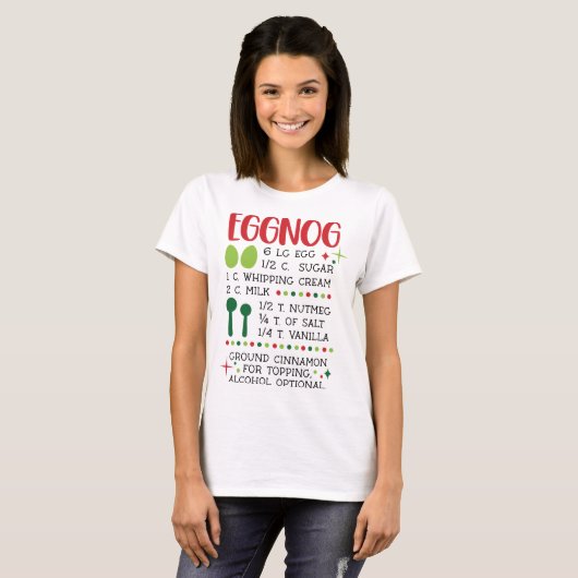 Eggnog Recipe T-shirt (Voorkant volledig)