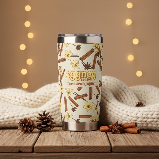 Eggnog Season Gepersonaliseerde Geïsoleerde Tumble Geïsoleerde Drinkbeker