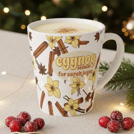 Eggnog seizoen gepersonaliseerde Cozy Latte Mok