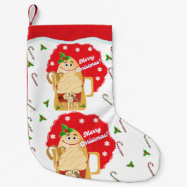 Eggnog Stocking - enkele zijprint terug rood Kleine Kerstsok