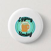 Eggnog timing, vier kerst ronde button 5,7 cm (Voorkant)