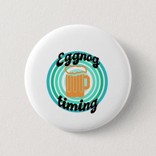 Eggnog timing, vier kerst ronde button 5,7 cm (Voorkant)