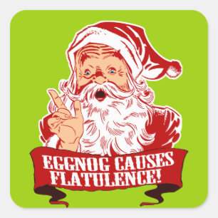 Eggnog veroorzaakt opflakkering vierkante sticker