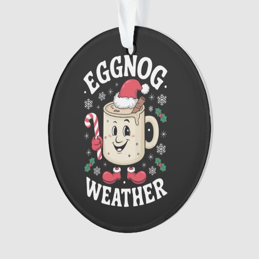 Eggnog Weer Kerst Retro Kerstmis Ornament (voorkant)