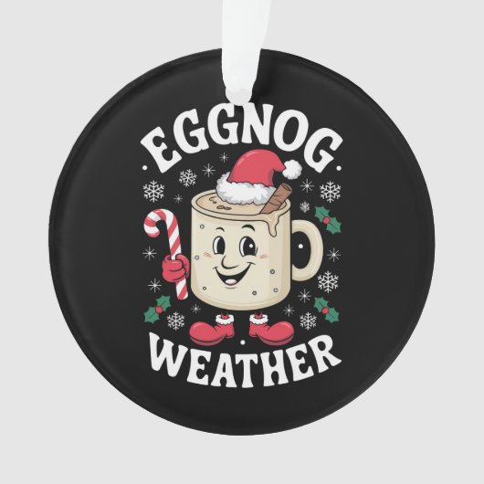 Eggnog Weer Kerst Retro Kerstmis Ornament (voorkant)