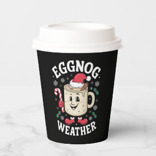 Eggnog Weer Kerst Retro Kerstmis Papieren Bekers