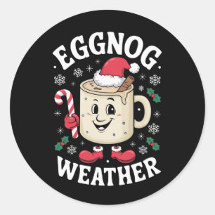 Eggnog Weer Kerst Retro Kerstmis Ronde Sticker