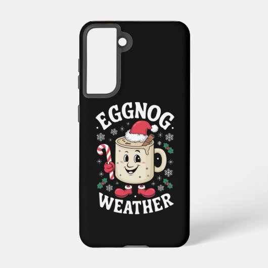 Eggnog Weer Kerst Retro Kerstmis Samsung Galaxy Hoesje (Achterkant)