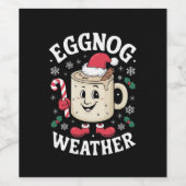 Eggnog Weer Kerst Retro Kerstmis Wijn Etiket (Enkel label)