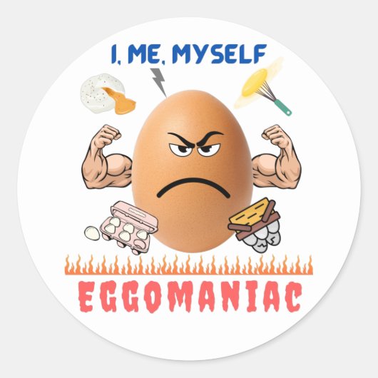 Eggomaniak - de Badass-eieren. | Happy Easter Funn Ronde Sticker (Voorkant)