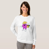 Eggplant als boer met wortel t-shirt (Voorkant volledig)