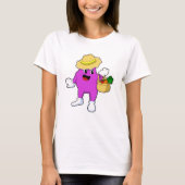 Eggplant als boer met wortel t-shirt (Voorkant)