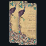 Eggplant Aqua en Gold Peacock Vintage 3 Veters Kaart<br><div class="desc">Eggplant Aqua en Gold Peacock Vintage 3 Veters die 20s Gatsby Wedding Invitations met een Rustic Luxe aandoen,  voelen ze perfect voor je Farmhouse Rustic barn bruiloft thema. GrandMillennial "Cottage Chic" Chinoiserie Peacock Wedding Invitations</div>