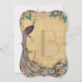 Eggplant Aqua Peacock 3 Veters Kaart (Achterkant)