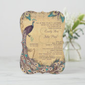 Eggplant Aqua Peacock 3 Veters Kaart (Staand voorkant)