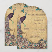 Eggplant Aqua Peacock 3 Veters Kaart (Voorkant / Achterkant)