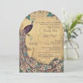 Eggplant Aqua Peacock 3 Veters Kaart (Staand voorkant)