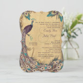 Eggplant Aqua Peacock  3 Veters Kaart (Staand voorkant)