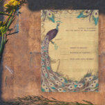 Eggplant Aqua Peacock  3 Veters RSVP Kaartje<br><div class="desc">Art Nouveau Roaring 20 Peacock Eggplant Aqua  3 Peacock Feathers Respaart RSVP Peacock Wedding Invitations</div>