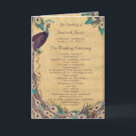 Eggplant Aqua  Peacock Wedding Programme Programma<br><div class="desc">Rustische  middeleeuwse Renaissance Eggplant Aqua  Peacock Wedding Programs</div>