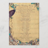 Eggplant Aqua  Peacock Wedding Programme Programmakaart (Achterkant)