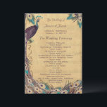 Eggplant Aqua  Peacock Wedding Programme Programmakaart<br><div class="desc">Eggplant Aqua  Peacock Wedding Programme Peacock Wedding Invitations</div>