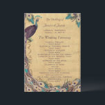 Eggplant Aqua  Peacock Wedding Programme Programmakaart<br><div class="desc">Eggplant Aqua  Peacock Wedding Programme Peacock Wedding Invitations</div>