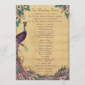 Eggplant Aqua Peacock Wedding Programme Programmakaart (Achterkant)