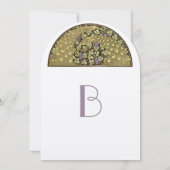 Eggplant Art Nouveau Peacock Wedding Invitation Kaart (Achterkant)