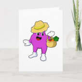 Eggplant as Farmer with Carrot Kaart (Voorkant)