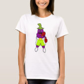 Eggplant at Boxing with Boxing gloves T-shirt (Voorkant)