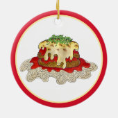 Eggplant Aubgergine Parm Parmesan Italy Food Keramisch Ornament (Achterkant)