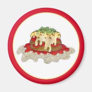 Eggplant Aubgergine Parm Parmesan Italy Food Magneet