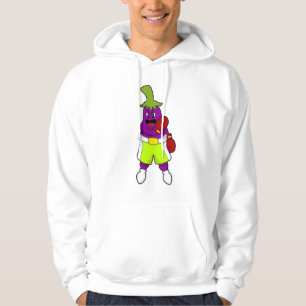 Eggplant bij Boxing met boxinghandschoenen Hoodie