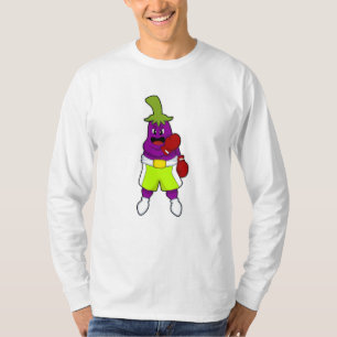 Eggplant bij Boxing met boxinghandschoenen T-shirt