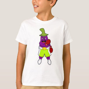 Eggplant bij Boxing met boxinghandschoenen T-shirt