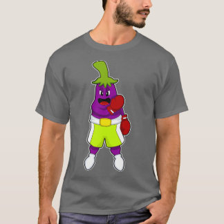 Eggplant bij Boxing met boxinghandschoenen T-shirt