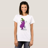 Eggplant bij ijsschaatsen met ijsschaatsen t-shirt (Voorkant volledig)