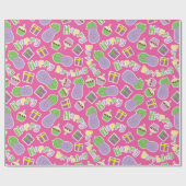 Eggplant Birthday Pattern Cadeaupapier (Vlak)