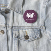 Eggplant Butterfly Swirls Button (In situ)
