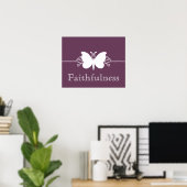 Eggplant Butterfly Swirls Virtueel Poster (Thuiskantoor)