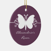 Eggplant Butterfly zwaait Ornament (Rechts)