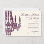 Eggplant Chandelier Wedding Invitations Kaart (Achterkant)