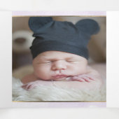 Eggplant Couronne de Feuillage Aquarelle, Bapteme Drieluik Uitnodiging (Binnenkant midden)