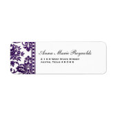 Eggplant  Damask Lace Fancy Etiket (Voorkant)