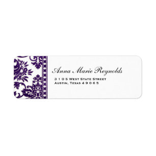 Eggplant Damask Lace Fancy Etiket