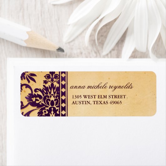  Eggplant Damask Lace Fancy Etiket (Insitu)