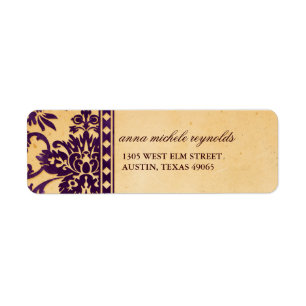 Eggplant Damask Lace Fancy Etiket