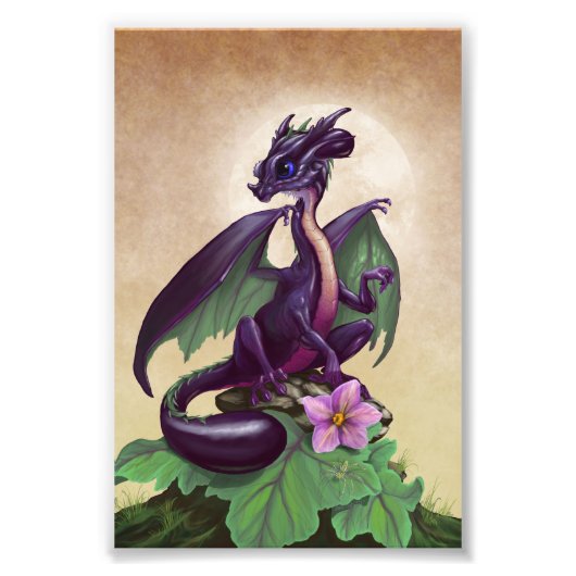 Eggplant Dragon 4x6 Afdrukken Foto Afdruk (Voorkant)